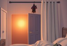 A Bat Was in Your Bedroom: When to Get Rabies Advice Bat exposure treatment: a bat in a bedroom, with the room closed off and a phone ready to call for advice.