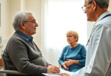 A Positive Urine Test Doesn’t Always Mean a UTI Older adult discussing uti symptoms in elderly people with a clinician
