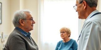 A Positive Urine Test Doesn’t Always Mean a UTI Older adult discussing uti symptoms in elderly people with a clinician