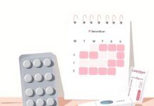 After Ulipristal, When Can You Restart Birth Control? Illustration for pregnancy test after emergency contraception, showing a calendar, birth control and a home test.