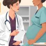Anti-D After Early Pregnancy Loss: When Is It Needed? Illustration about rh negative miscarriage care, showing a clinician discussing anti-D after early pregnancy loss.