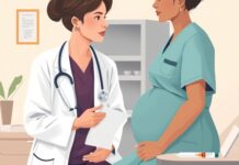 Anti-D After Early Pregnancy Loss: When Is It Needed? Illustration about rh negative miscarriage care, showing a clinician discussing anti-D after early pregnancy loss.