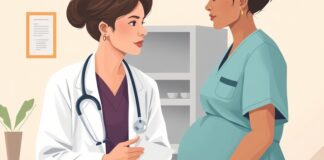 Anti-D After Early Pregnancy Loss: When Is It Needed? Illustration about rh negative miscarriage care, showing a clinician discussing anti-D after early pregnancy loss.