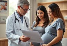 Considering VBAC? How Clinicians Weigh Your Options Pregnant patient discussing vbac success rate and birth options with a clinician