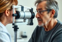 Diabetic Retinopathy Screening: Why Timing Matters A patient having a retinal eye exam with a digital fundus camera