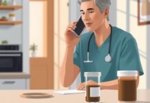 Diarrhoea After Antibiotics: When to Check for C. diff Person seeking advice about c diff diarrhoea after antibiotics, with an unlabelled stool sample container