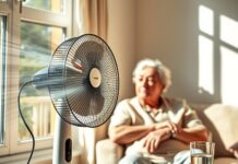 Do Fans Help in Extreme Heat? Know Their Limits Electric fan in a warm home as an older adult considers heat exhaustion risk