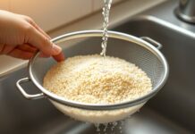 Do You Need to Rinse Quinoa Before Cooking? How to wash quinoa by rinsing grains in a fine-mesh sieve under cool running water