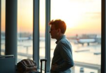 Eastward Travel and Jet Lag: How to Time Light and Melatonin Traveler in morning light planning melatonin for jet lag after an eastward flight