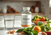 Folic Acid Before Pregnancy: Start Before You Conceive Folate and folic acid in a pregnancy supplement beside leafy greens, beans and citrus fruit