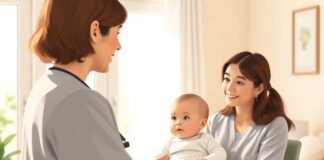 FPIES in Babies: Recognizing a Delayed Food Reaction Caregiver and clinician discussing FPIES diagnosis and supervised food reintroduction for a baby