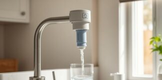 How to Choose a Water Filter That Reduces Lead How to test water for lead and choose a certified faucet filter beside a kitchen tap
