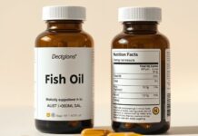How to Read a Fish Oil Label for EPA and DHA Fish oil label showing EPA and DHA amounts for omega 3 supplements heart health