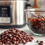 Kidney Bean Toxin: Safe Red Beans in a Slow Cooker Kidney bean toxin safety: dried red kidney beans boiling in a saucepan before slow cooking
