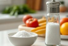 Lite salt potassium: Who Should Check Before Switching? Lite salt potassium substitute in a small bowl beside a regular salt shaker