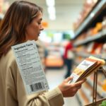 “May Contain” Food Labels: What Allergy Warnings Mean Shopper checking a packaged food allergen warning on a label in a grocery aisle