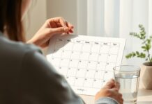 Menstrual Migraine: Recognize the Pattern and Prevent Attacks A person tracking menstrual migraine patterns on a blank cycle calendar