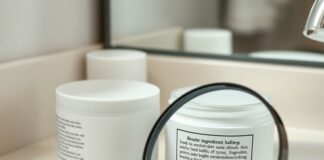Mercury in Skin-Lightening Creams: Spotting Hidden Risk Unbranded skin cream and magnifying glass illustrating how to check for mercury for skin lightening products
