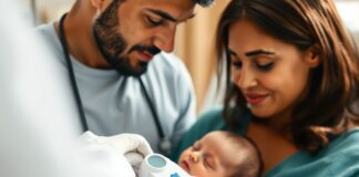 Newborn Jaundice: Why Your Baby’s Age in Hours Matters Clinician checks newborn bilirubin levels with a handheld skin meter while a parent holds the baby