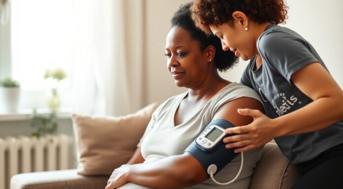 Postpartum Preeclampsia: Warning Signs After Hospital Discharge New parent checking blood pressure at home, illustrating preeclampsia after pregnancy symptoms