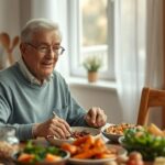Protein After 60: Does Per-Meal Intake Matter for Muscle? Older adult at a meal illustrating protein requirements elderly readers may be considering.