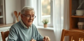 Protein After 60: Does Per-Meal Intake Matter for Muscle? Older adult at a meal illustrating protein requirements elderly readers may be considering.