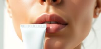 Rashes Around Mouth: When Steroid Creams May Backfire Illustration of rashes around mouth and nose with a skincare tube nearby