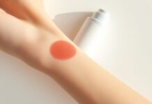 Sunscreen Rash: When Sunlight Is Part of the Reaction Sunscreen allergy: a mild rash on skin partly exposed to sunlight beside an unbranded sunscreen bottle.