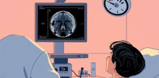 Thunderclap Headache: Why Sudden Pain Needs Emergency Care Clinician reviewing a head CT during emergency assessment for thunderclap headache