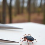 Tick Bite Antibiotics: When Lyme Prevention May Help Tick bite antibiotics: a blacklegged tick beside fine-tipped tweezers after removal