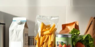Use By vs Best Before: What Food Dates Really Mean Food packages with date labels illustrating how to interpret an expiration date, use-by and best-before wording.