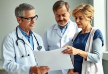 What A High Lipoprotein(a) Result Means for Your Risk Clinician and patient reviewing a lipoprotein test result during a cardiovascular risk discussion