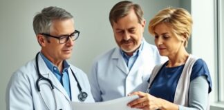 What A High Lipoprotein(a) Result Means for Your Risk Clinician and patient reviewing a lipoprotein test result during a cardiovascular risk discussion