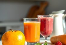 Whole Fruit, Juice, and Smoothies: What Matters for Blood Sugar? Low glycemic fruits shown whole, as orange juice and as a smoothie
