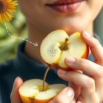 Why Hay Fever Can Make Raw Fruit Tingle in Your Mouth Illustration of pollen food allergy syndrome linking hay fever with mouth tingling after raw apple
